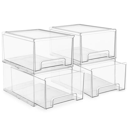 Sorbus Clear Stackable Storage Drawers for Refrigerator (Medium, 2 Pack)