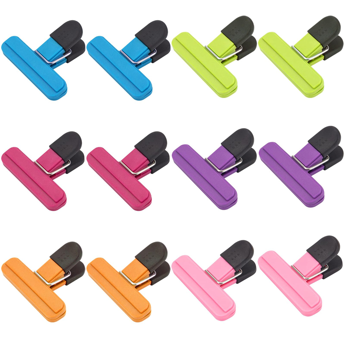 12 Pack Chip Clips, Plastic Heavy Duty Seal Grips, 3 x 2.5 Inch