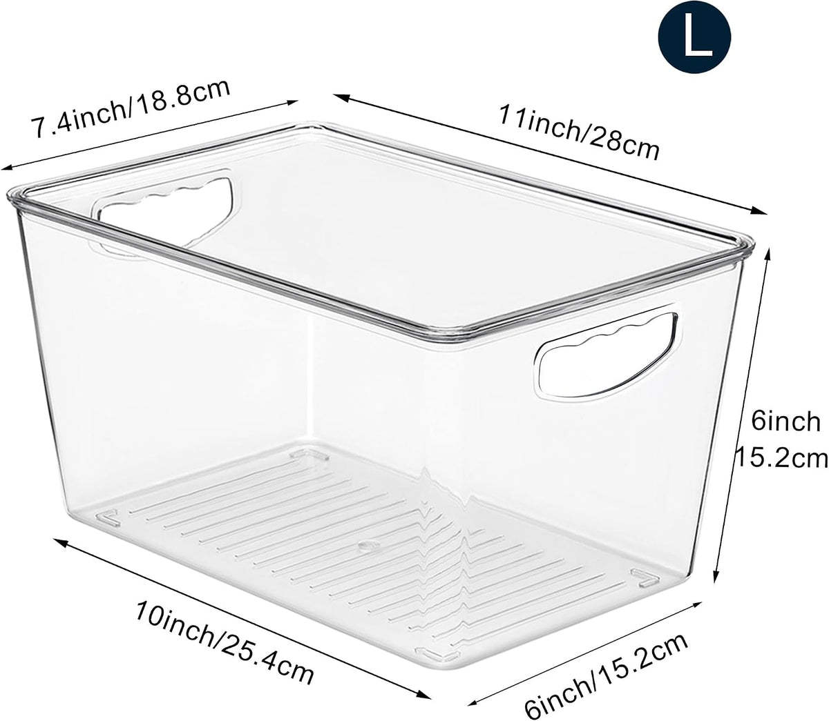 theaoo Large Clear Storage Bins with Lids, Stackable Containers, 8 Pack