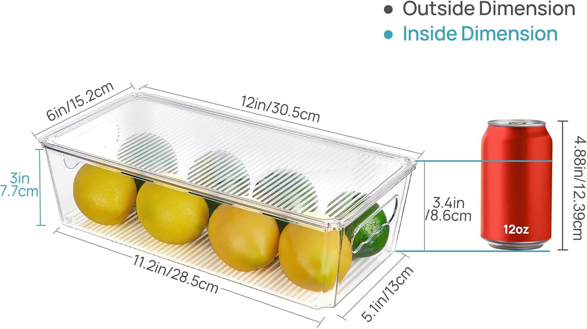 Vtopmart 8pcs Clear Stackable Storage Bins with Lids