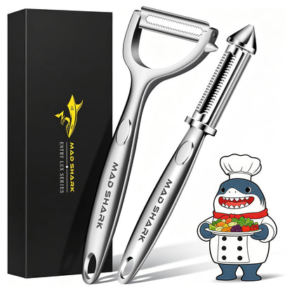 MAD SHARK Vegetable Peeler,Ultra Sharp Y Serrated Blade Peelers for Kitchen