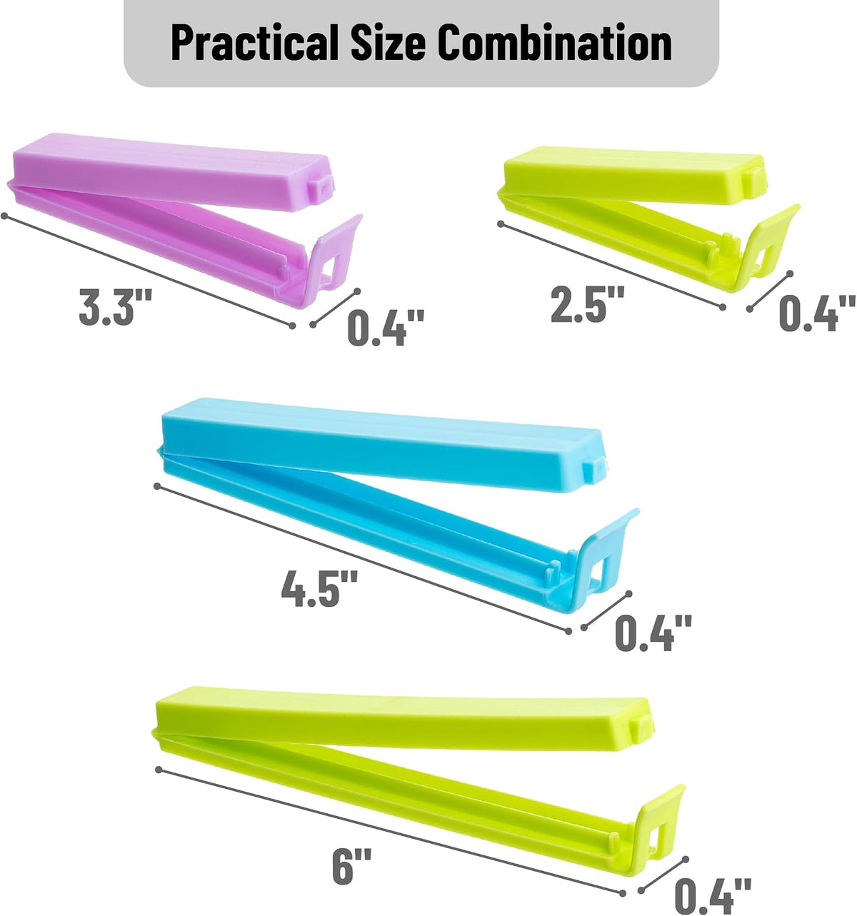 Mr. Pen- Sealing Bag Chip Clips, 40 Pack, 4 Sizes (2.5", 3.3", 4.5", 6")