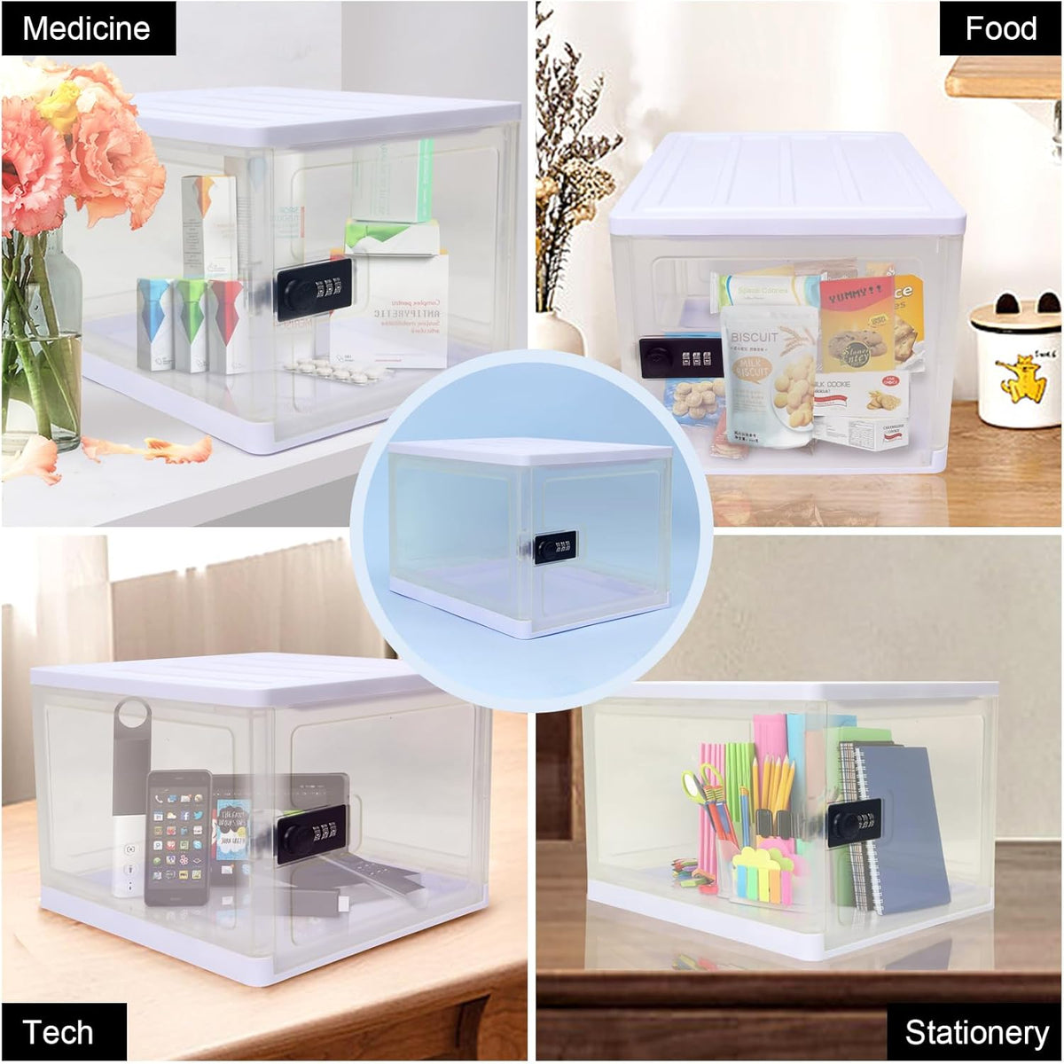 Clear Lockable Storage Box, Code,14.9L(Clear)