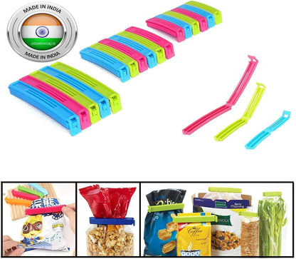 Food Clip Set of 18 | Multipurpose Airtight Bag Sealing Clips for Kitchen Storage | Reusable Snack, Chips & Food Packet Clips for Freshness Protection
