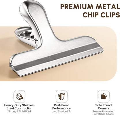 10PCS 3 Inch Chip Clips, Snap Food Bag Paper Clamps for Kitchen Office