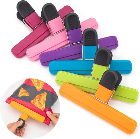 6 Pack Large Chip Bag Clips, Heavy Duty Plastic Sealing, 6x3.5 Inch
