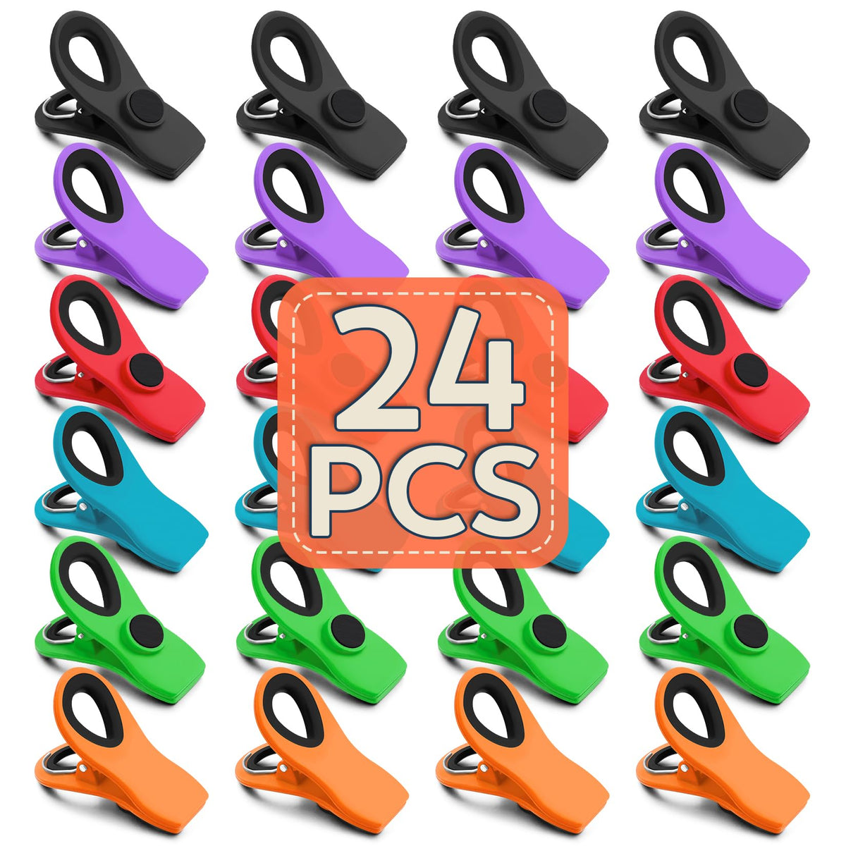 12 Pack Chip Clips, Chip Bag Clips for Kitchen, Black