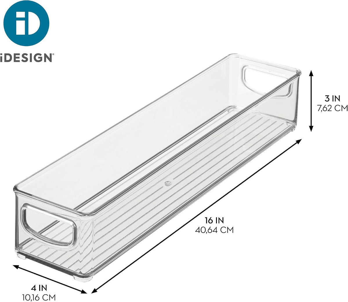 iDesign Slim Storage Bin Organizer, Extra Long Narrow