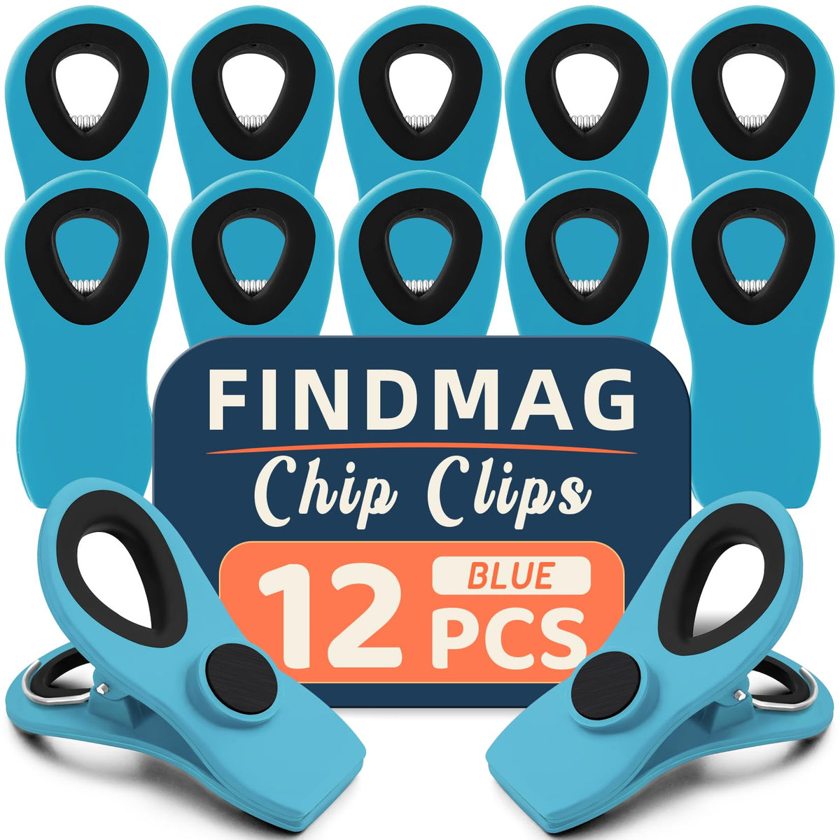 12 Pack Chip Clips, Chip Bag Clips for Kitchen, Black