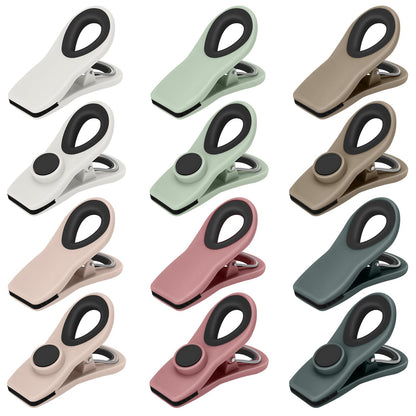 TACGEA Chip Clips, Magnetic Chip Bag Clips for Food Storage, 12 Pack, Black