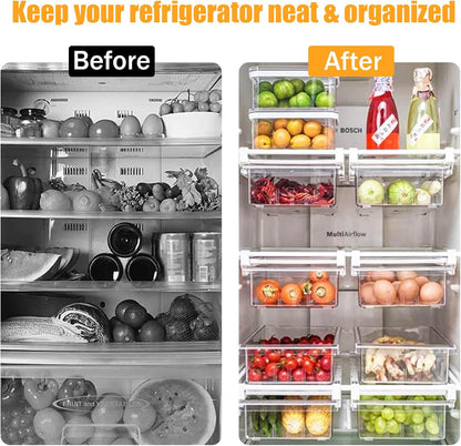 URALFA Fridge Drawer Organizer 2 Pack, Fridge Organizers and Storage