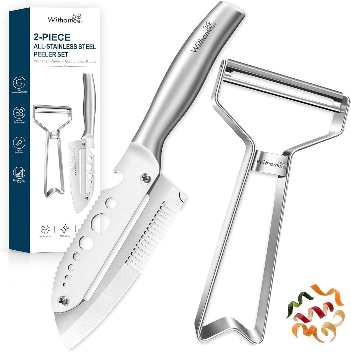 2-Pack Vegetable Peeler Set, Heavy-Duty & Y Peeler, Stainless Steel