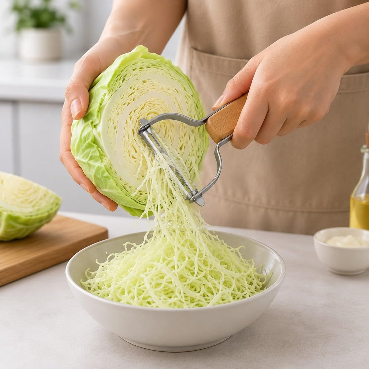 Cabbage Peeler Shredder For Kitchen 3.54-Inch Wide-Mouth Stainless Steel Y