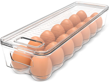 Utopia Home Egg Holder for Fridge, Stackable Egg Container, 2 Pack, Clear