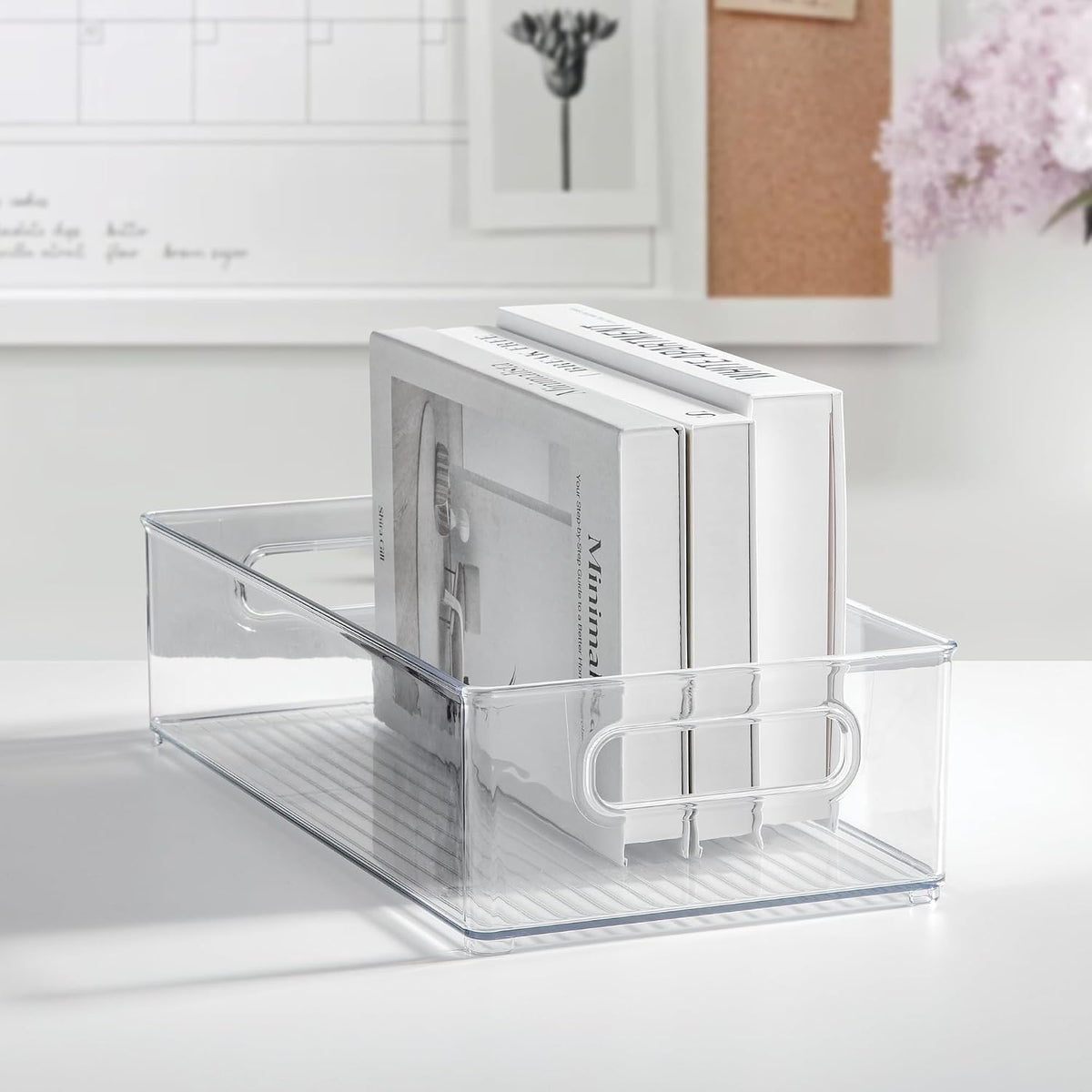 iDesign Stackable Fridge Bin, Clear, Set of 2