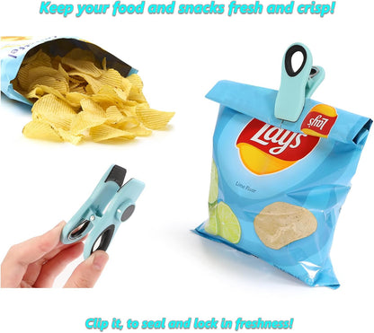 12 Pack Magnetic Chip Clips, Heavy Duty Bag Clips for Food Storage