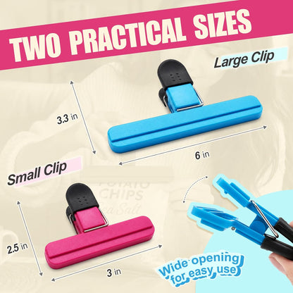 8 Pack Chip Clips Bag Clips, Food Clip for Food Storage|4 x L,4 x S