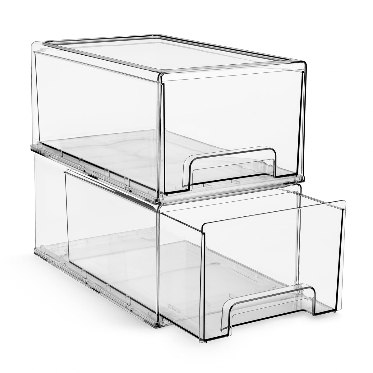 Sorbus Clear Stackable Storage Drawers for Refrigerator (Medium, 2 Pack)