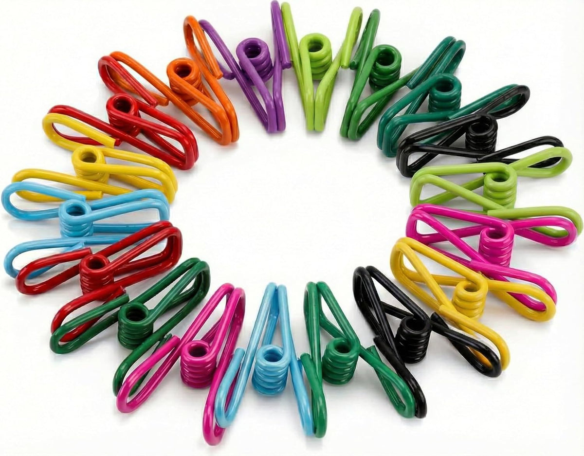 Mr. Pen- PVC-Coated Utility Clips, 2 Inch, 18 Pack, Colorful