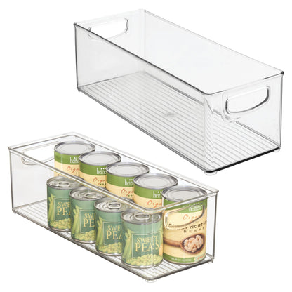 iDesign Plastic Stackable Pantry Bin with Handles, Clear