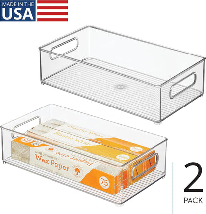 iDesign Stackable Fridge Bin, Clear, Set of 2