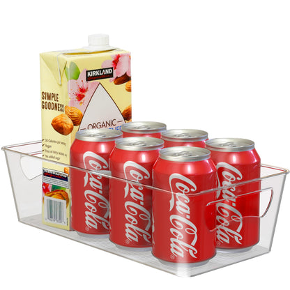 Simple Houseware 4 Pcs Pantry Clear Bin Storage Organizer, 14" x 7" x 3.75"