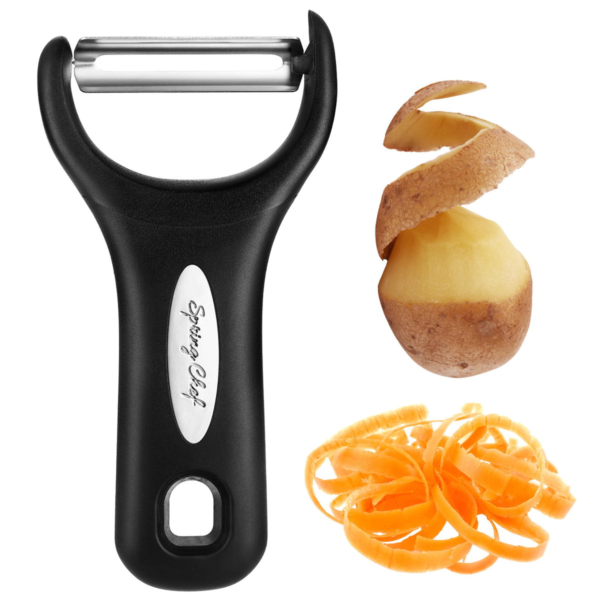 Spring Chef 3pcs Vegetable Peelers for Kitchen, Swivel, Y & Julienne Peeler