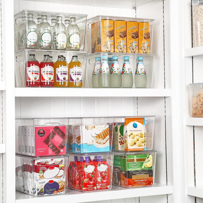 Vtopmart 6 Pack Clear Stackable Storage Bins with Lids and Handles, XLarge