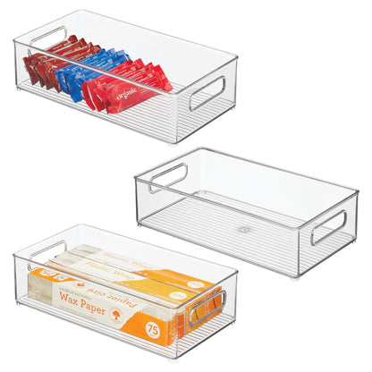 iDesign Stackable Fridge Bin, Clear, Set of 2