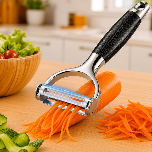 Ultra-Sharp Vegetable Julienne Peeler for Salad: Shreds in Seconds