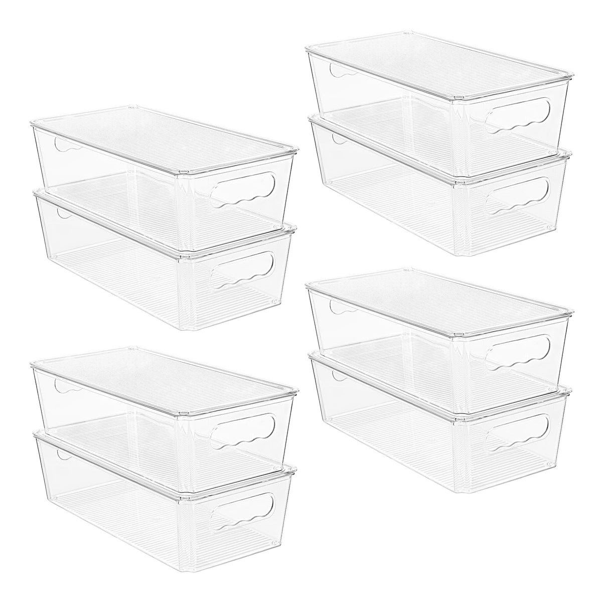 Vtopmart 4pcs Clear Stackable Storage Bins with Lids