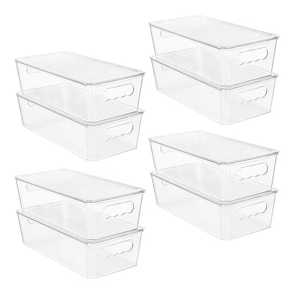 Vtopmart 4pcs Clear Stackable Storage Bins with Lids