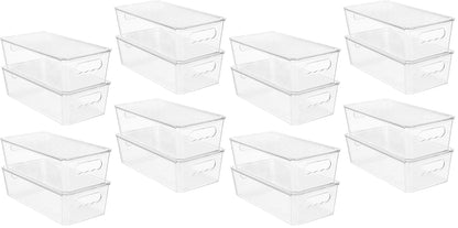 Vtopmart 8pcs Clear Stackable Storage Bins with Lids