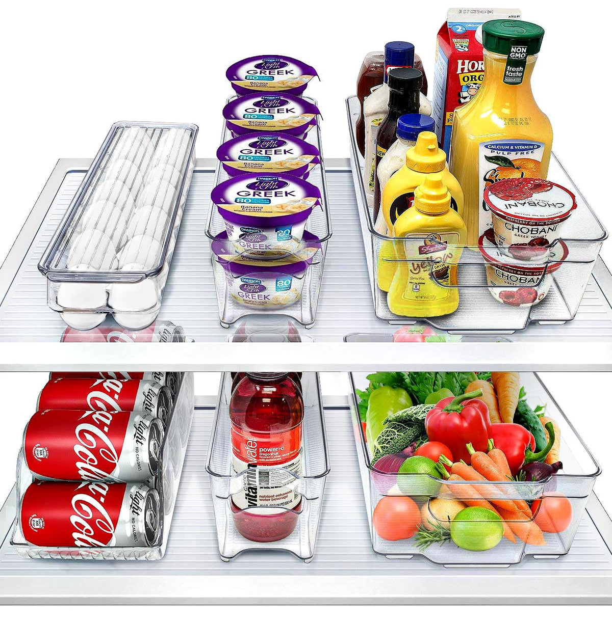 Sorbus Fridge Organizers and Storage Bins for Pantry & Fridge (6 Piece Set)