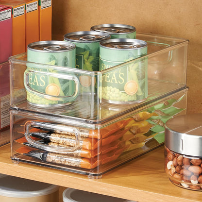 iDesign Stackable Pantry Bin with Handles, Set of 2, Clear