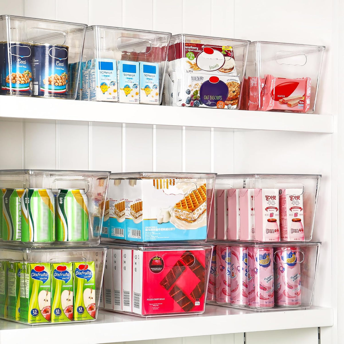 Vtopmart 2 Pack Clear Stackable Storage Bins with Lids and Handles, Large
