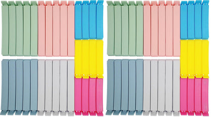 Yarall 32 PCS Plastic Chip Clips for Food Packages, Curved Design Sealing Bag Clips for Food, Kitchen and Home, 2 Sizes(4.3inch x 20, 3.1inch x 12)