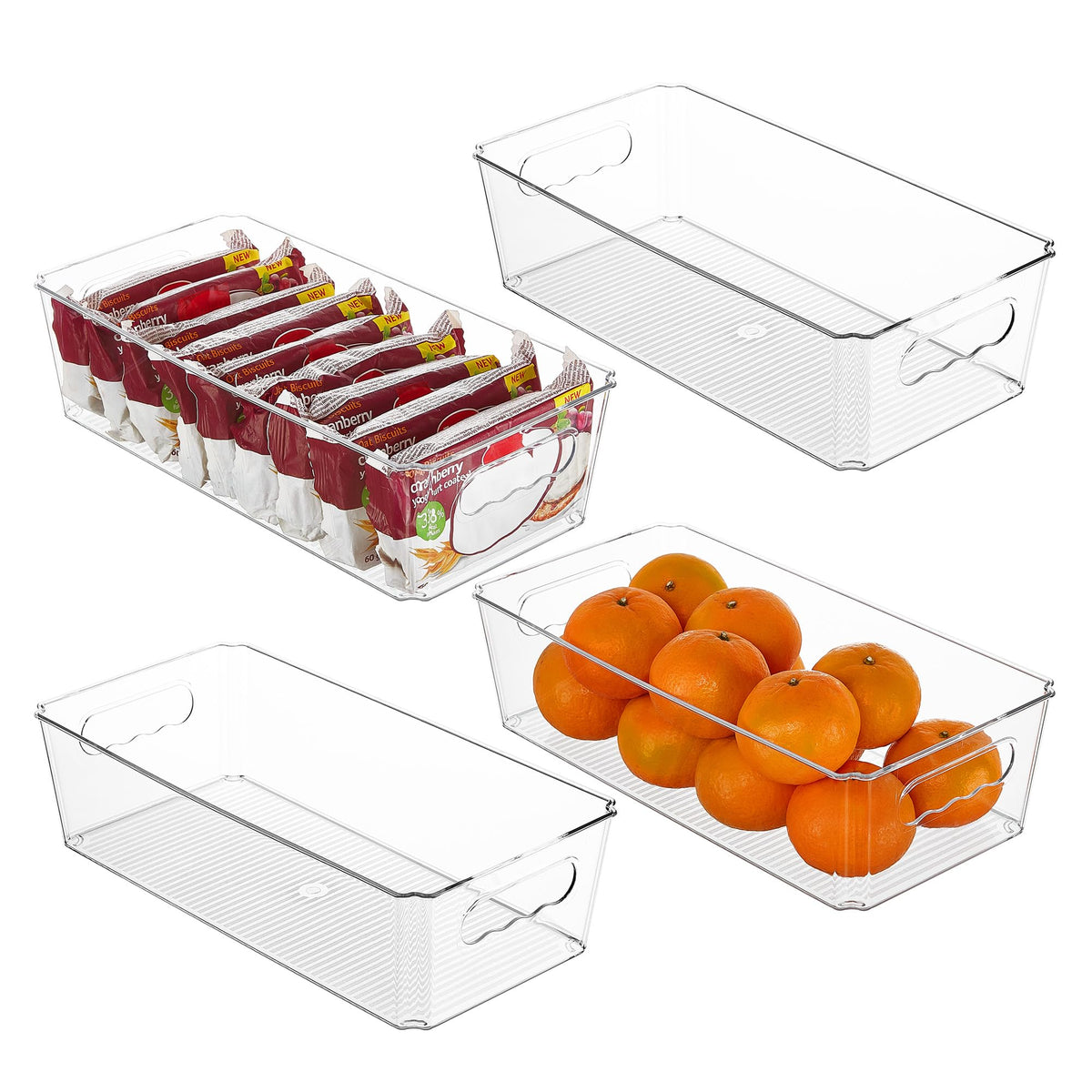 Vtopmart 8pcs Clear Stackable Storage Bins with Lids