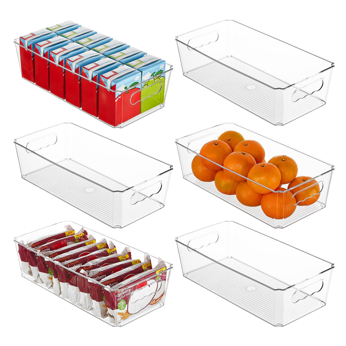 Vtopmart 4pcs Clear Stackable Storage Bins with Lids
