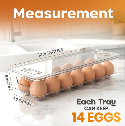 Utopia Home Egg Holder for Fridge, Stackable Egg Container, 2 Pack, Clear