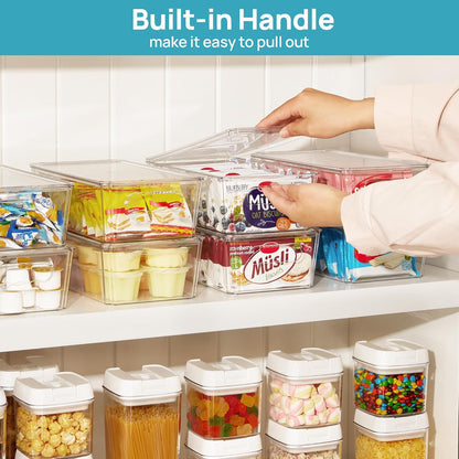 Vtopmart 8pcs Clear Stackable Storage Bins with Lids