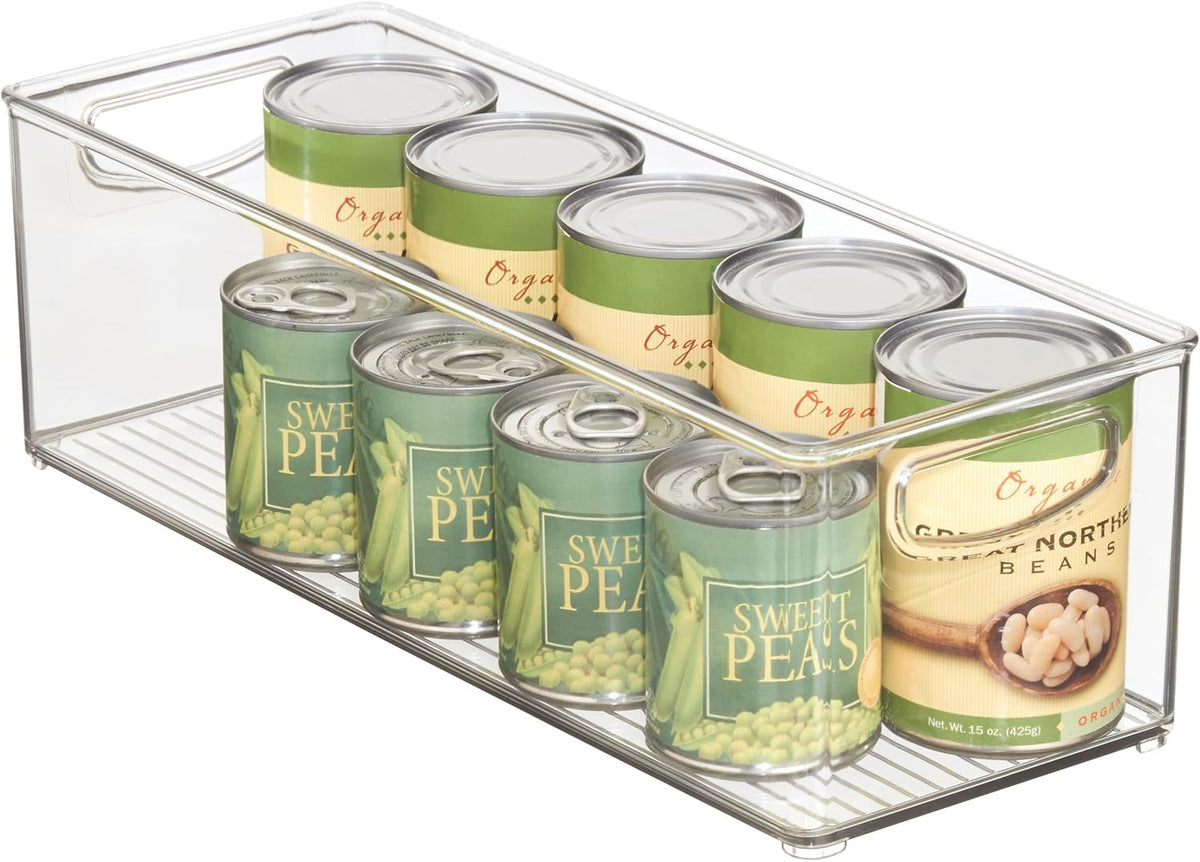 iDesign Plastic Stackable Pantry Bin with Handles, Clear