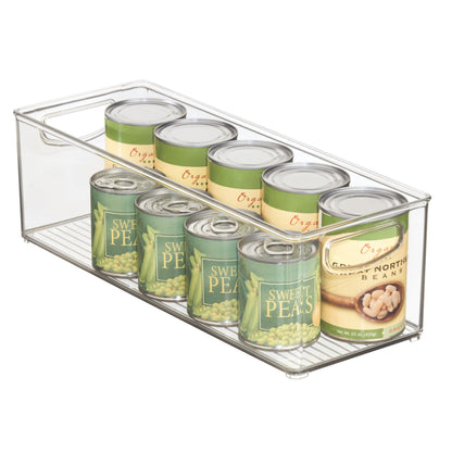 iDesign Plastic Stackable Pantry Bin with Handles, Clear