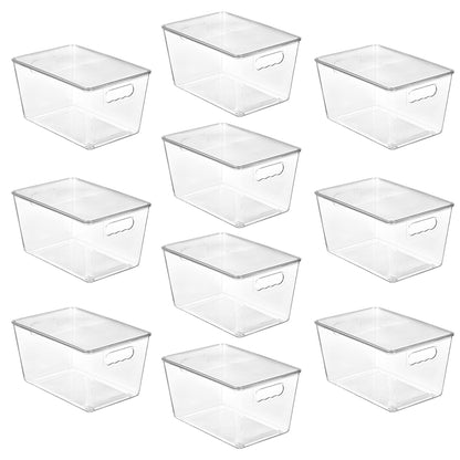 Vtopmart 6 Pack Clear Stackable Storage Bins with Lids and Handles, XLarge