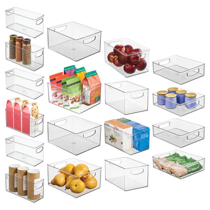 iDesign Slim Clear Plastic Stackable Storage Bin, Tall Narrow, 4-Pack
