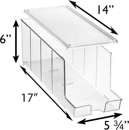 ClearSpace Soda Can Organizer Dispenser for Refrigerator, 12 Can, 2 Pack