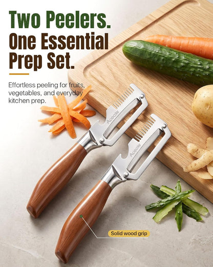 2 Pack Multi Vegetable Peeler, 3-in-1 Peeler For Kitchen with Bottle Opener