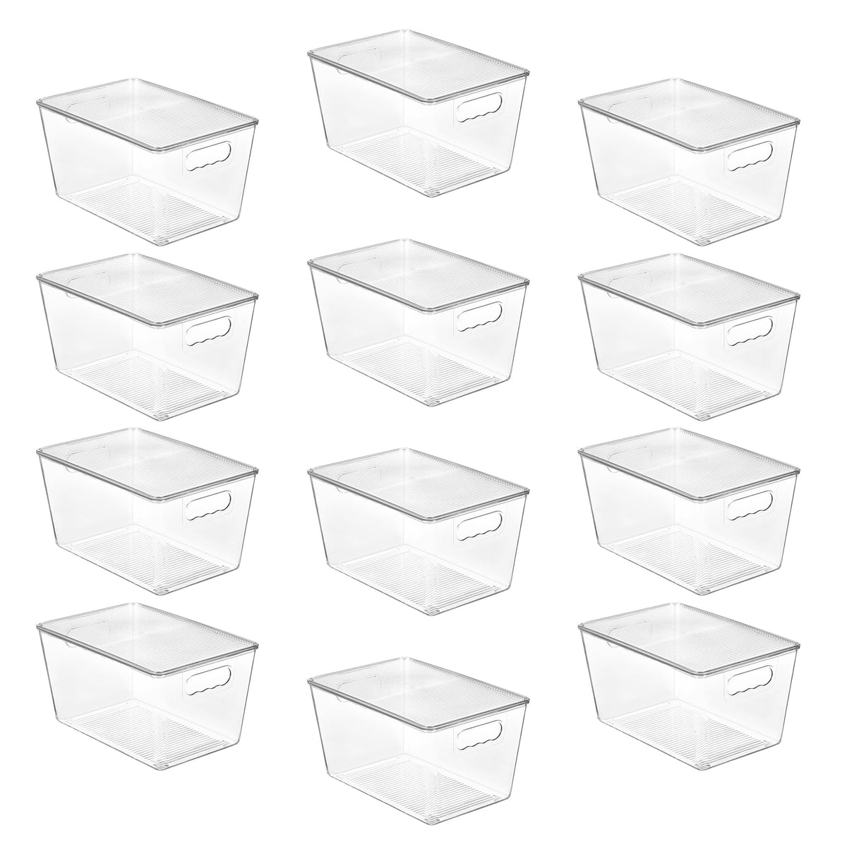 Vtopmart 6 Pack Clear Stackable Storage Bins with Lids and Handles, Medium
