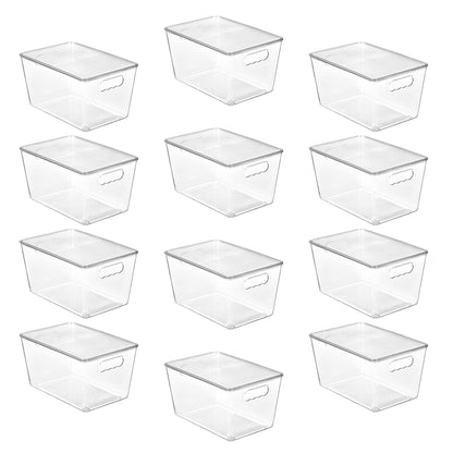 Vtopmart 8 Pack Clear Stackable Storage Bins with Lids and Handles, XLarge