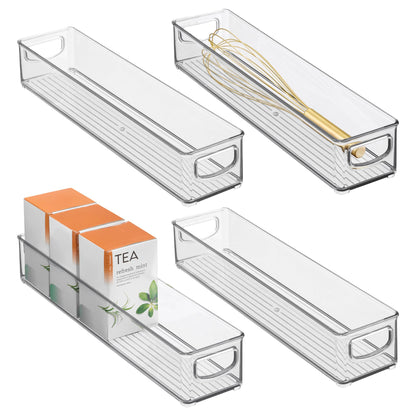 iDesign Slim Storage Bin Organizer, Extra Long Narrow